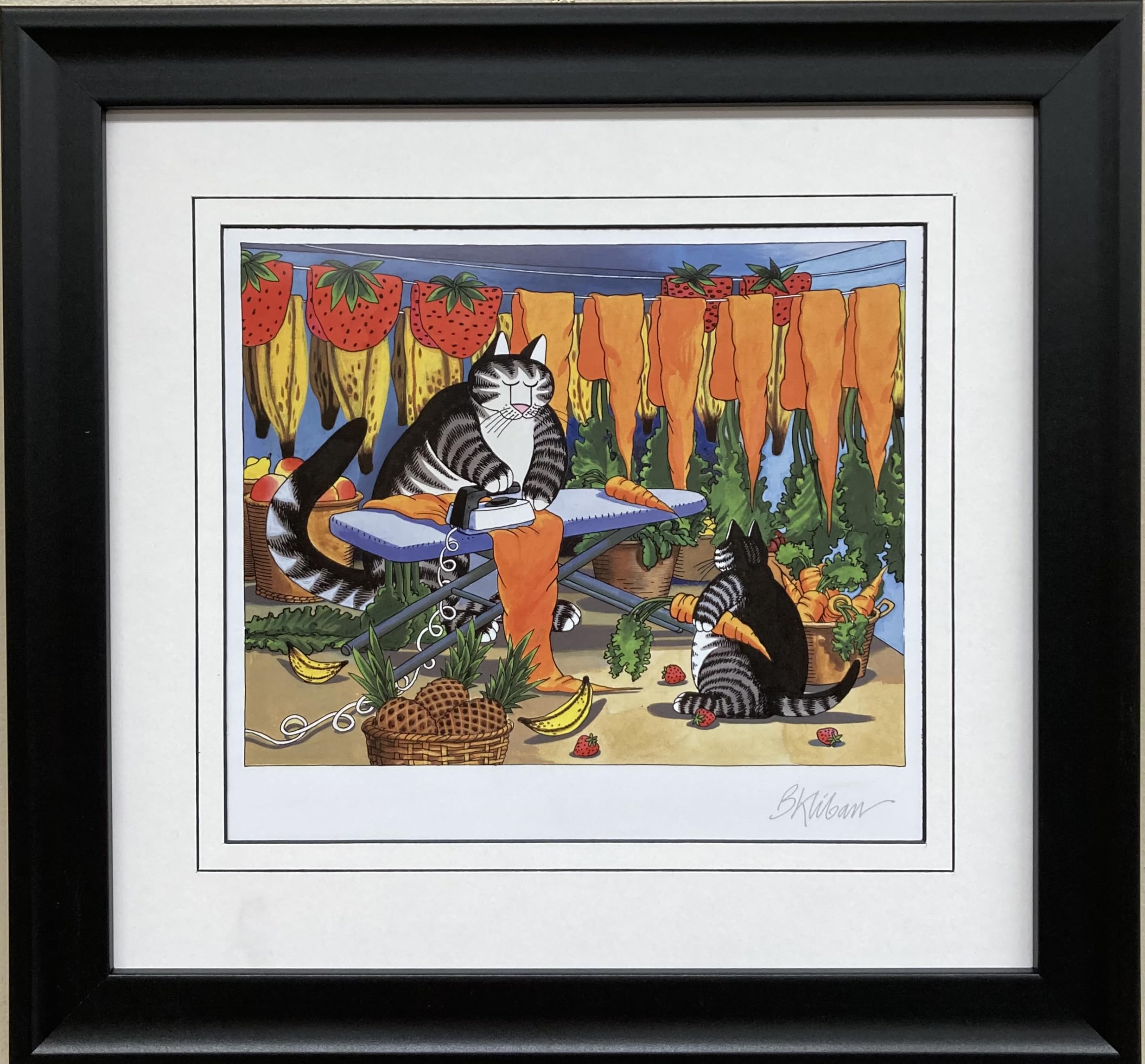 Amazon.com: Bernard Kliban Mama Cat's Laundry Day Newly Framed Art